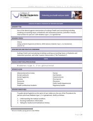 CDHO Advisory Diabetes - College Of Dental Hygienists of Ontario