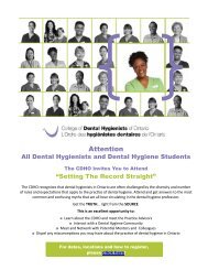 Attention - College Of Dental Hygienists of Ontario