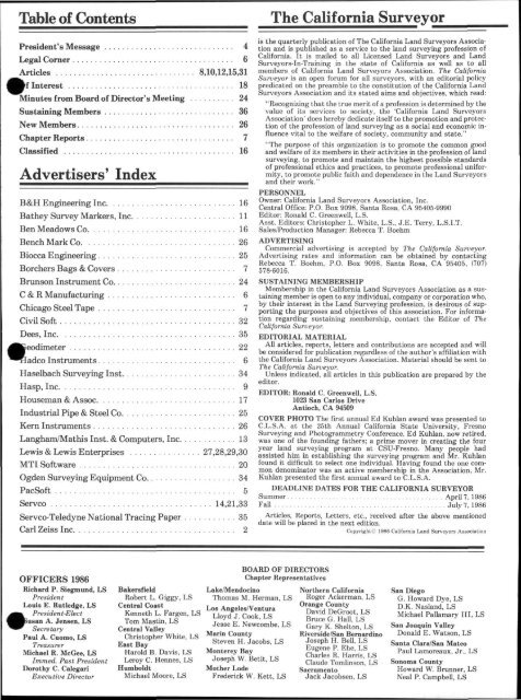 Institutional Afftliatie of Kmerican 6ongress on Surveying and ... - CLSA