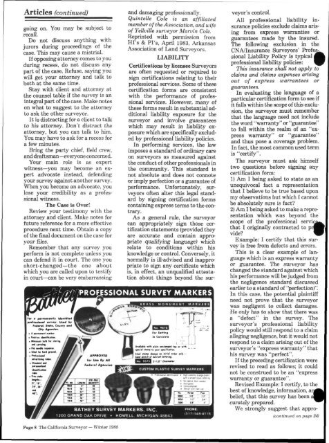 Institutional Affiliate of American Congress on Surveying and - CLSA