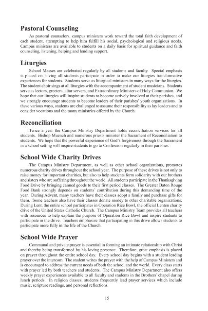 2012-2013 Student Handbook - Catholic High School