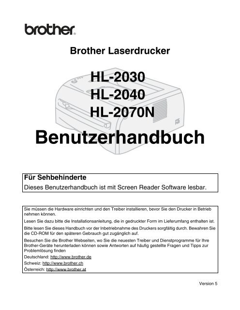 Benutzerhandbuch - Brother Solutions Center