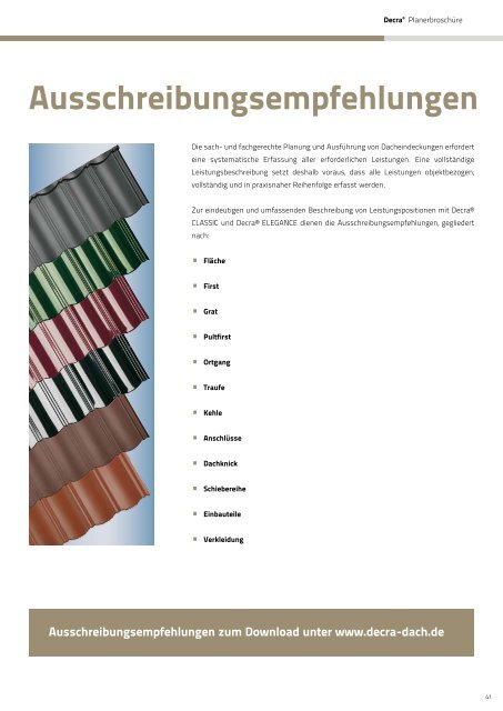 Decra Planerbroschüre - Decra Dachsysteme GmbH