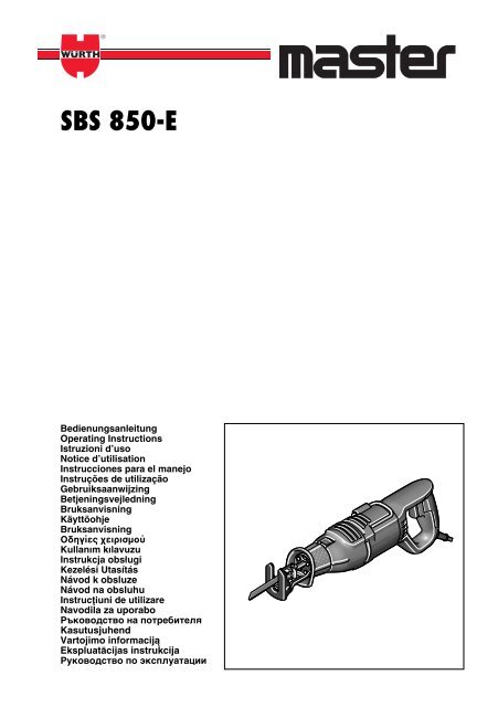 SBS 850-E - Würth - Adolf Würth GmbH &amp; Co. KG
