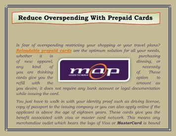 Reduce Overspending With Prepaid Cards