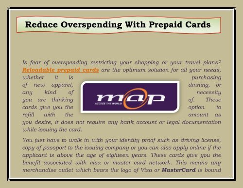 Reloadable Prepaid Cards >> Reduce Overspending With Prepaid Cards Reloadable Prepaid Cards >> Reduce Overspending With Prepaid Cards