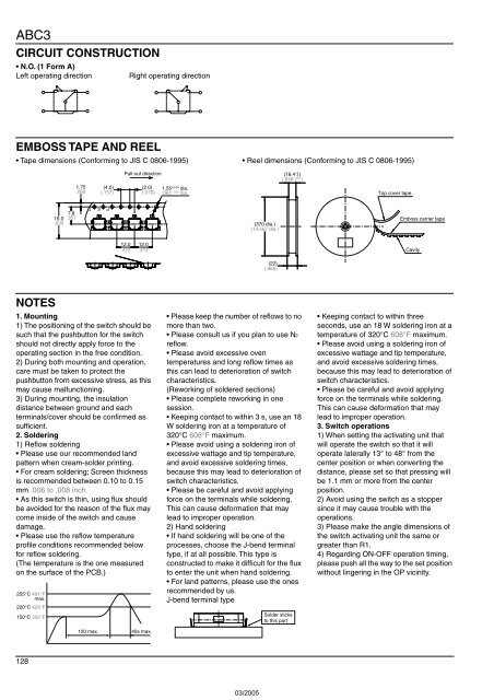 Snap-Action Switches Detection Switches General Catalogue 2005