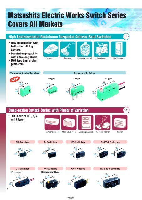 Snap-Action Switches Detection Switches General Catalogue 2005