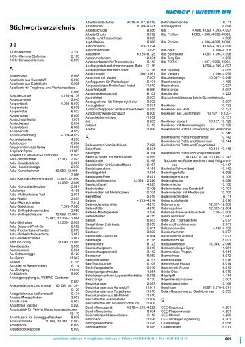 Stichwortverzeichnis - kiener-wittlin.ch