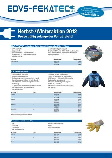 Herbst-/Winteraktion 2012 - EDVS Gmbh