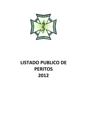 LISTADO PUBLICO DE PERITOS 2012 - COEM