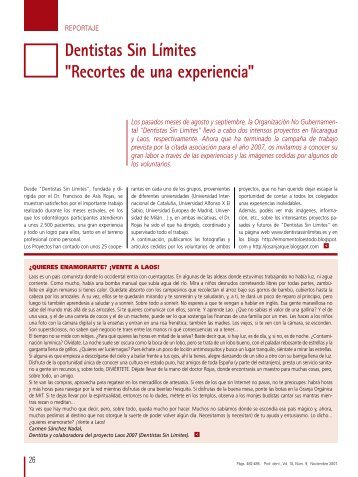 Dentistas Sin LÃ­mites "Recortes de una experiencia" - COEM