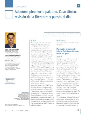 Adenoma pleomorfo palatino. Caso clÃ­nico, revisiÃ³n de la ... - COEM