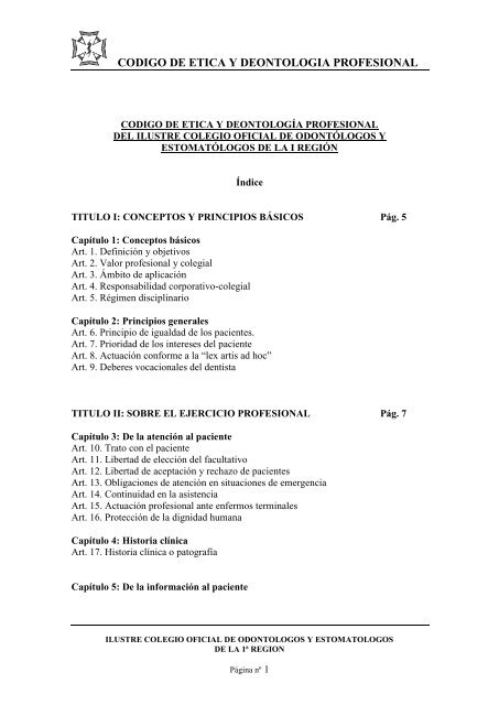 codigo de etica y deontologÃ­a profesional del ilustre colegio ... - COEM