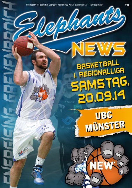 EleNews 01 - 20.09.2014 - NEW Elephants Grevenbroich vs. UBC Münster