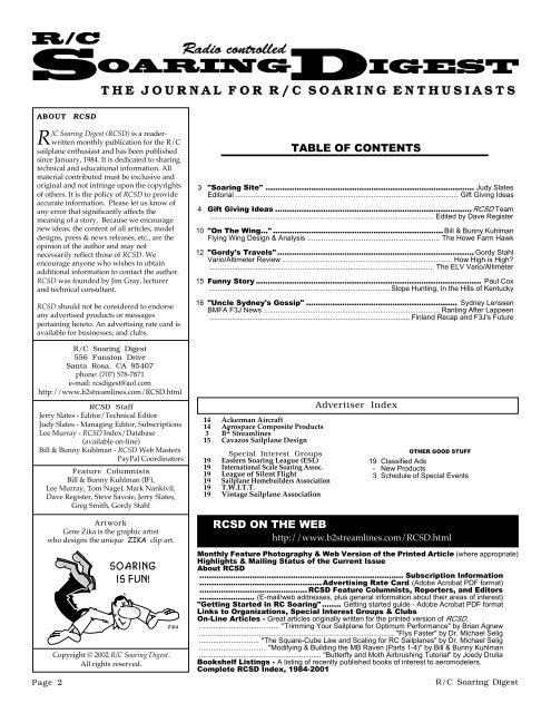 October, 2002 - RC Soaring Digest - RCSoaring.com