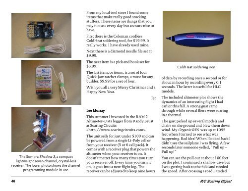 December 2005 — Vol. 22, No. 12 - RC Soaring - RCSoaring.com