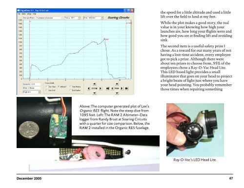 December 2005 — Vol. 22, No. 12 - RC Soaring - RCSoaring.com