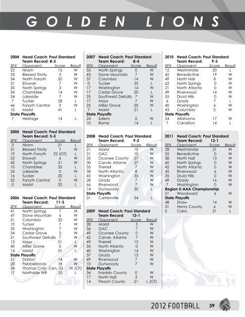 goldenlions - St. Pius X Catholic High School