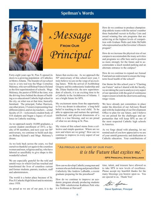 We Are St. Pius X Annual Fund Issue - St. Pius X Catholic High School