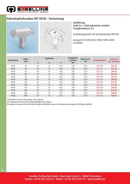 Hakenkopfschrauben - Steelline Profiltechnik GmbH