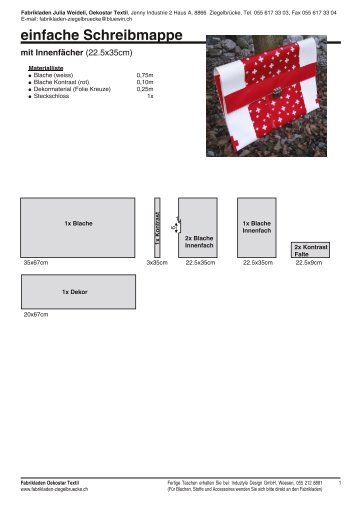 Anleitung einfache Schreibmappe - Fabrikladen Julia Weideli