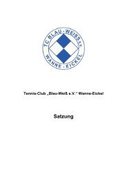Satzung - TC Blau-WeiÃ eV Wanne-Eickel