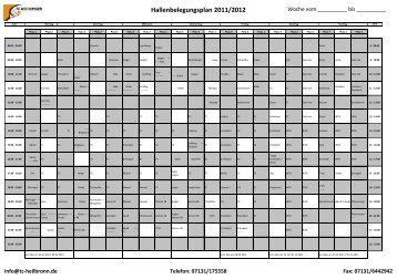 Hallenbelegungsplan 2011/2012