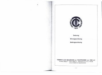 ,I Satzung Ehrungsordnung Beitragsordnung - TC Trappensee