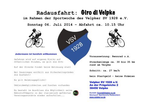 Radausfahrt: Giro di Velpke 2014