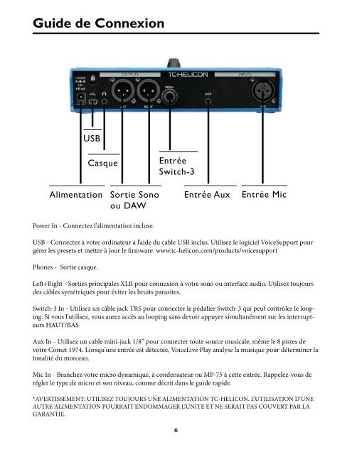 Manuel d'utilisation - TC-Helicon