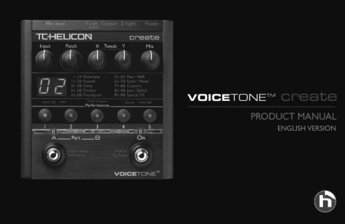 VoiceTone Create Manual - TC-Helicon