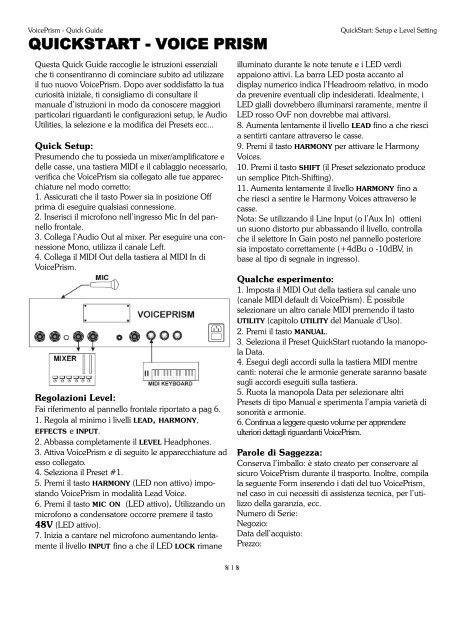 QUICKSTART - VOICE PRISM - TC-Helicon