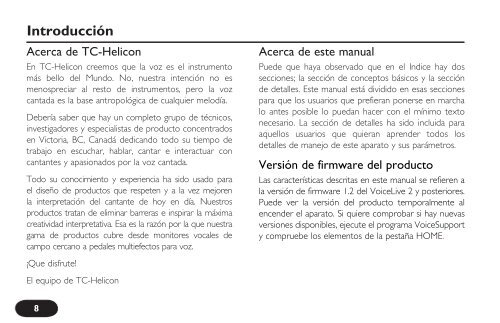 MANUAL DE INSTRUCCIONES - TC-Helicon