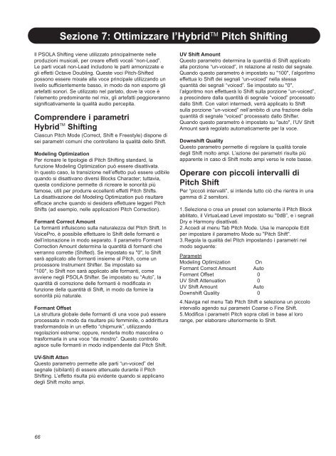 Sezione 6: Descrizione dettagliata dei parametri - TC-Helicon