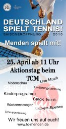 siehe Flyer - TC Menden