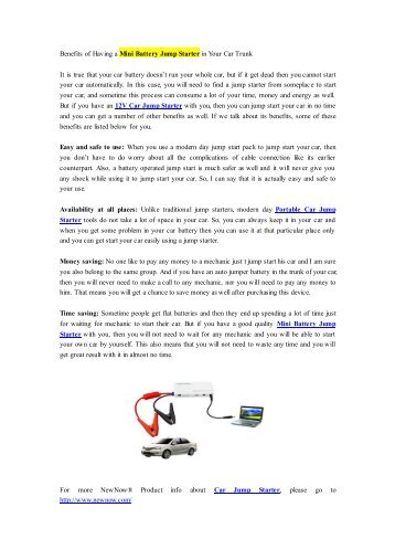 Benefits of Having a Mini Battery Jump Starter in Your Car Trunk.pdf