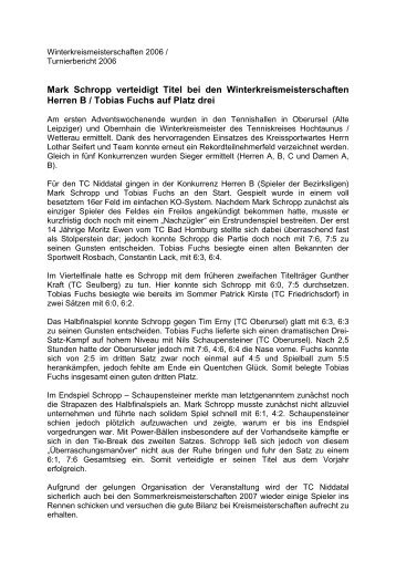 Mark Schropp verteidigt Titel bei den Winterkreismeisterschaften ...