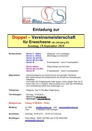 Einladung Doppelturnier - TC Rot-Blau Regensburg