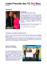 Aktueller Newsletter - TC Rot-Blau Regensburg