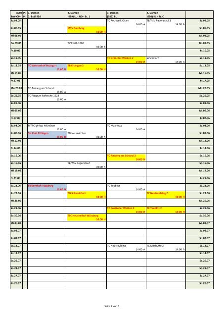 Spielplan 2013 - TC Rot-Blau Regensburg