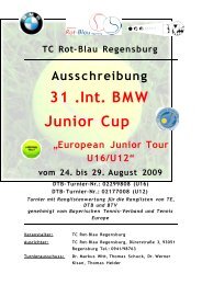 TC Rot-Blau Regensburg Ausschreibung 31 .Int. BMW Junior Cup