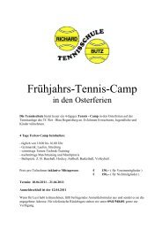 Anmeldung zum Tennis - Ferien - Camp - TC Rot-Blau Regensburg