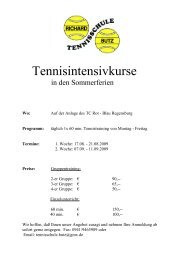 Tennisintensivkurse - TC Rot-Blau Regensburg