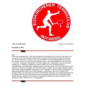 Monats - Newsletter des TC Rot-Weiss Euskirchen - Euskirchener ...