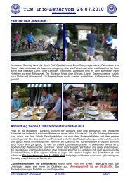 TCW Info-Letter vom 26.07.2010 - TC Wankendorf