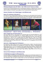 TCW Info-Letter vom 15.11.2011 - TC Wankendorf