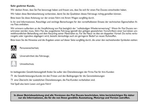 Bitte Unbedingt Lesen Fiat Professional