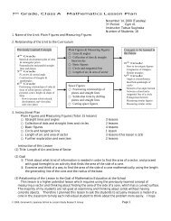 7th Grade, Class A Mathematics Lesson Plan November 14, 2000 ...