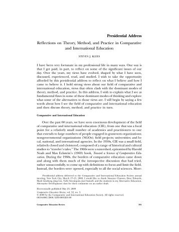 Reflections on Theory, Method, and Practice in Comparative